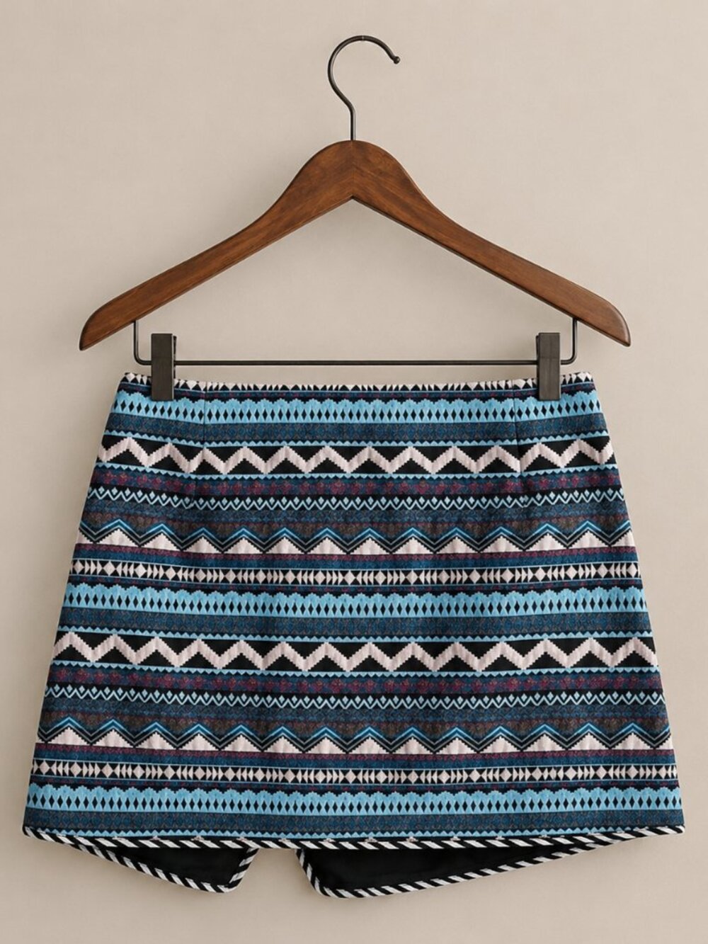 Greylin Stannis Aztec Geo Zip Mini Skirt Large Multicolor Tribal - Picture 4 of 6